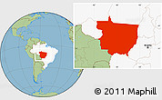 Savanna Style Location Map of Mato Grosso, highlighted country