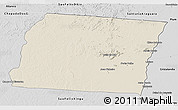 Shaded Relief 3D Map of Luciara, desaturated