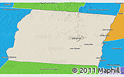Shaded Relief 3D Map of Luciara, political outside
