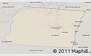 Shaded Relief 3D Map of Luciara, semi-desaturated