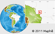 Physical Location Map of Mirassol do O., highlighted country