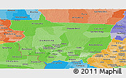 Political Shades Panoramic Map of Mato Grosso