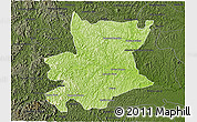 Physical 3D Map of Carlos Chagas, darken