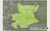 Physical 3D Map of Carlos Chagas, darken, semi-desaturated