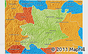 Physical 3D Map of Carlos Chagas, political outside