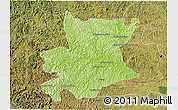 Physical 3D Map of Carlos Chagas, satellite outside