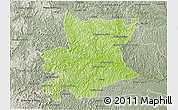 Physical 3D Map of Carlos Chagas, semi-desaturated