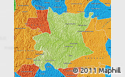 Physical Map of Carlos Chagas, political outside