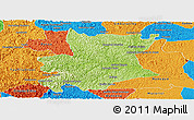 Physical Panoramic Map of Carlos Chagas, political outside