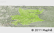Physical Panoramic Map of Carlos Chagas, semi-desaturated