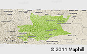 Physical Panoramic Map of Carlos Chagas, shaded relief outside