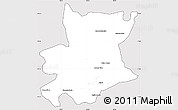 Silver Style Simple Map of Carlos Chagas, cropped outside