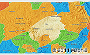 Physical 3D Map of Cordisburgo, political outside