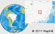 Physical Location Map of Cordisburgo, highlighted country