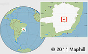 Savanna Style Location Map of Cordisburgo, highlighted parent region