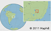 Savanna Style Location Map of Cordisburgo