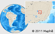 Shaded Relief Location Map of Cordisburgo