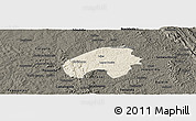 Shaded Relief Panoramic Map of Cordisburgo, darken