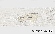 Shaded Relief Panoramic Map of Cordisburgo, lighten