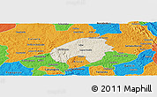Shaded Relief Panoramic Map of Cordisburgo, political outside