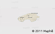 Shaded Relief Panoramic Map of Cordisburgo, single color outside