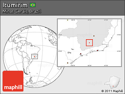 Blank Location Map of Itumirim, highlighted parent region