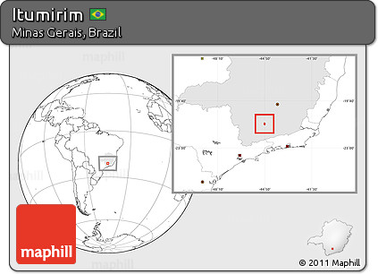Blank Location Map of Itumirim, highlighted parent region