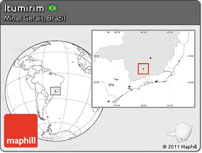 Blank Location Map of Itumirim, highlighted parent region