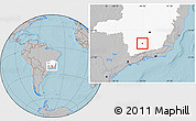 Gray Location Map of Itumirim, highlighted parent region, hill shading