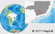 Physical Location Map of Itumirim, highlighted country, highlighted parent region