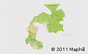 Physical 3D Map of Mantena, cropped outside