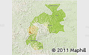 Physical 3D Map of Mantena, lighten