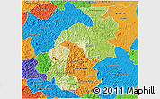 Physical 3D Map of Mantena, political outside