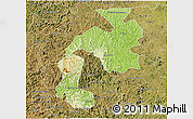 Physical 3D Map of Mantena, satellite outside
