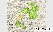 Physical 3D Map of Mantena, shaded relief outside