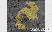 Satellite 3D Map of Mantena, darken, desaturated