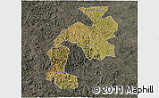 Satellite 3D Map of Mantena, darken, semi-desaturated