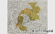 Satellite 3D Map of Mantena, lighten, semi-desaturated