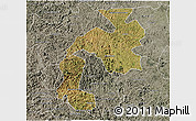 Satellite 3D Map of Mantena, semi-desaturated