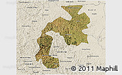 Satellite 3D Map of Mantena, shaded relief outside