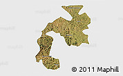 Satellite 3D Map of Mantena, single color outside