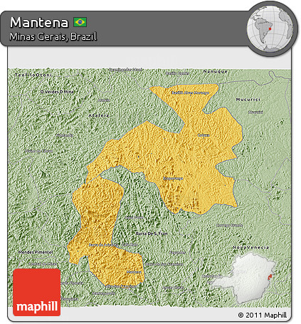 Savanna Style 3D Map of Mantena