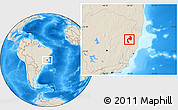 Shaded Relief Location Map of Mantena