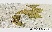 Satellite Panoramic Map of Mantena, lighten