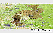 Satellite Panoramic Map of Mantena, physical outside