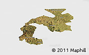Satellite Panoramic Map of Mantena, single color outside