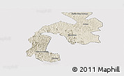 Shaded Relief Panoramic Map of Mantena, cropped outside