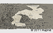 Shaded Relief Panoramic Map of Mantena, darken