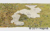 Shaded Relief Panoramic Map of Mantena, satellite outside