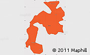 Political Simple Map of Mantena, cropped outside